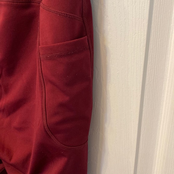 Popfit Burgundy Maroon Deep Red leggings pockets 2xl - Picture 4 of 7